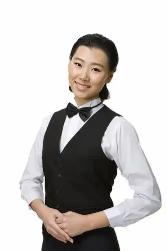 热情,信心,中国,仅一个女性,服装,正装,领结,注视,观察,看,站着,职业