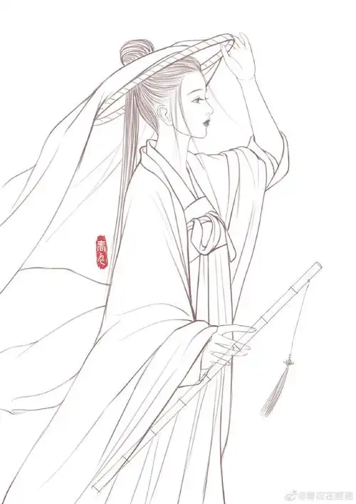 古风##插画##线稿