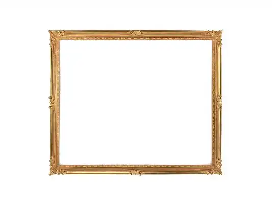 金色简约风格相框创意木框边框红色花纹复古古风中国风划线分割线装饰