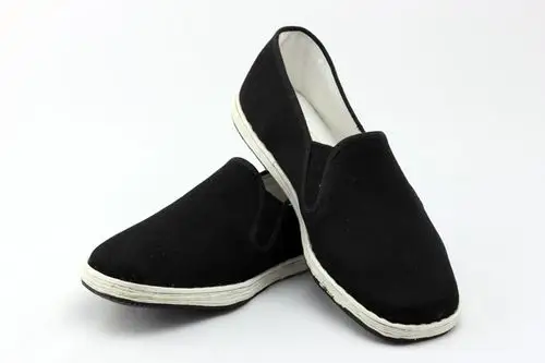 京翔正品老北京布鞋 黑色胶片半贴纯手工底贴片千层底布鞋 防臭