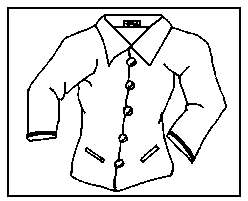 衣服上有几个扣子?扣子中间有几个空?