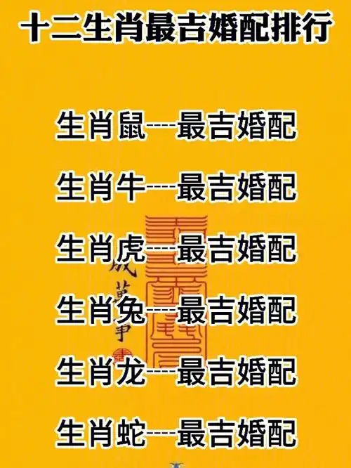 十二生肖最吉婚配你配对了吗
