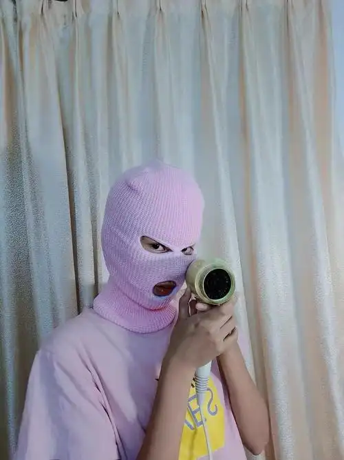 csgo悍匪头套粉色秋冬季男女保暖针织棉帽毛线帽搞怪防风全脸防寒土匪