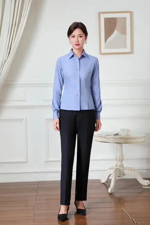 铁路新式路女衬衫内穿长袖春秋工作服外穿短袖衬衣职业女裤套装