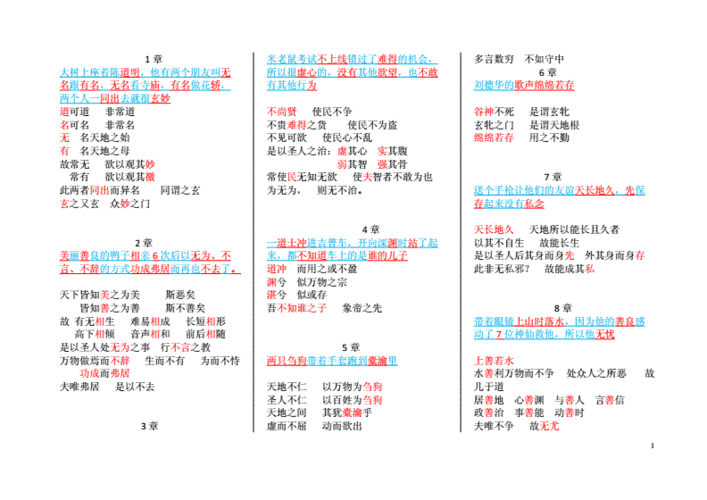 道德经记忆编码排三栏doc14页