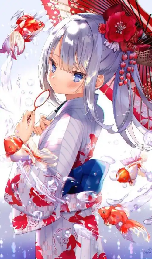 出单紫发蓝瞳动漫少女