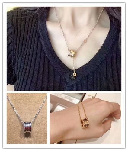 欧洲代购 bvlgari/宝格丽弹簧项链玫瑰金 /白金18k 代购 女士项链
