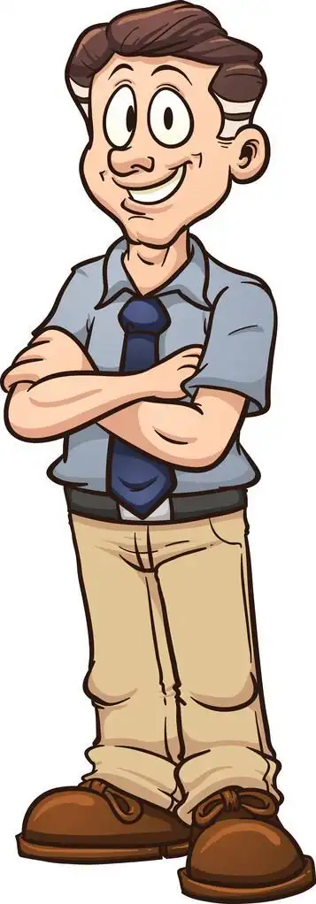 卡通爸爸,卡通爸爸.矢量剪辑艺术图和简单的渐变.所有单个图层中.