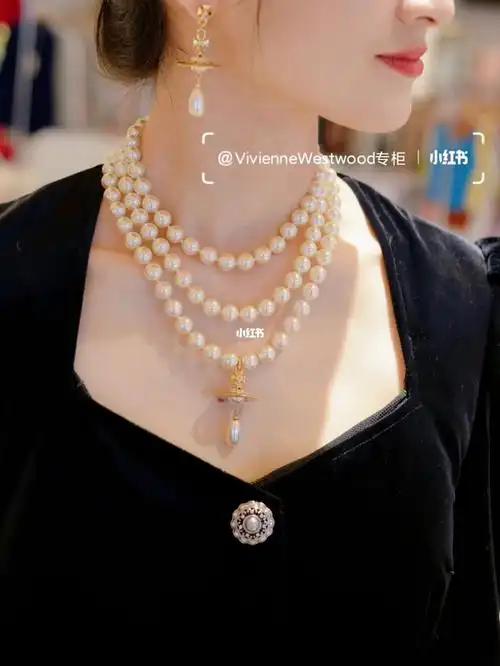 西太后|白富美最爱的三层水滴珍珠项链