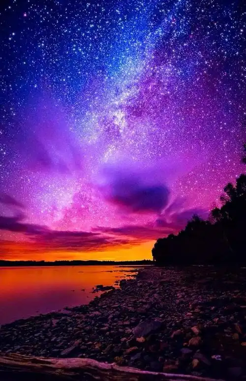 唯美星空夜空星光夜景自然风景iphone手机壁纸唯美壁纸锁屏