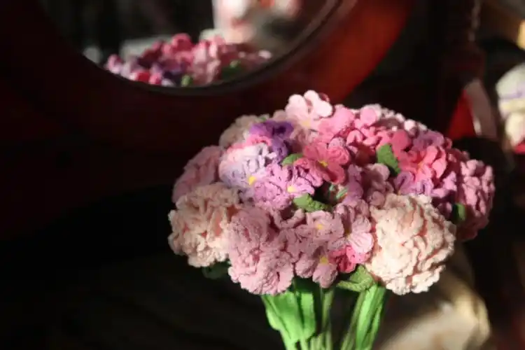 粉色的手捧花你还喜欢嘛#钩针编织  #新娘手捧花  #钩针图解  #勿忘我