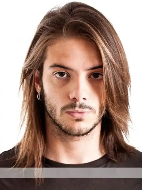 欧美假发男士披肩假发时尚金色男发蓬松长款高温丝全头套万用表演发型