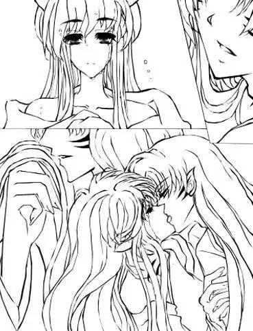 动漫半人半妖简笔画