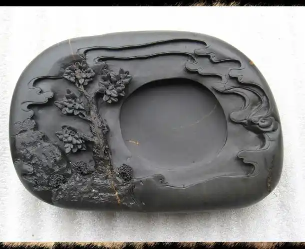 包邮 质量保证 文房四宝 肇庆特产端砚/茶盘 枫情明月砚斧柯东