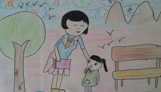 幼儿画心目中的老师简笔画