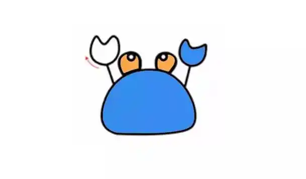简笔画蓝色小螃蟹