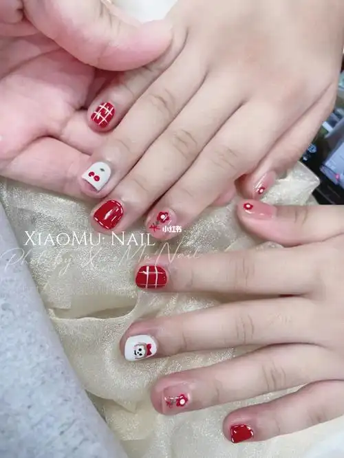 小朋友短款儿童手绘卡通美甲