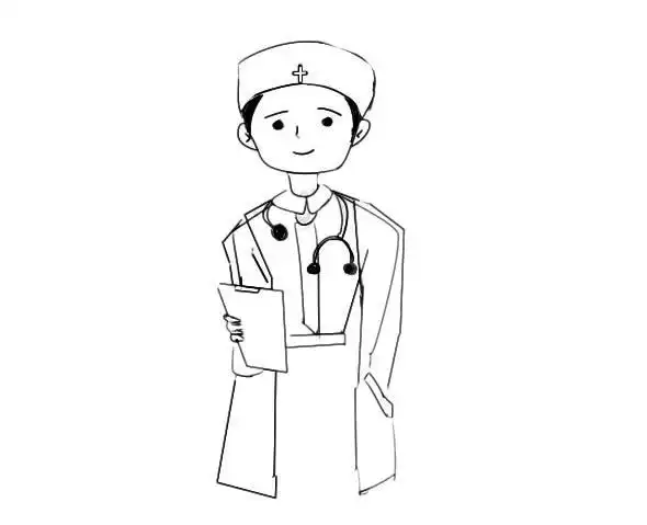 简笔画医生医生简笔画医生怎么画医生简笔画漂亮彩色致敬医生儿童画