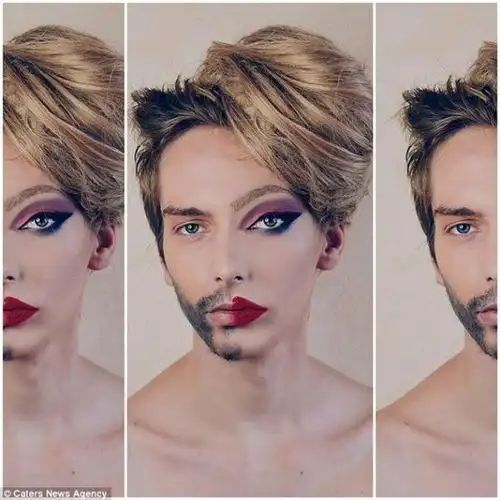 半男半女的阴阳脸艺术家