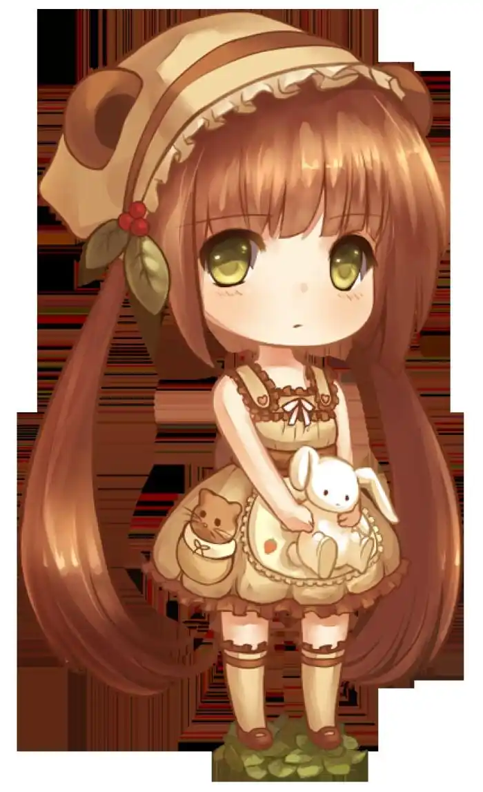 萌q版二次元女孩插画动漫