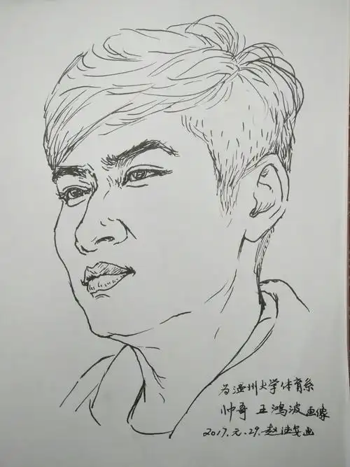 钢笔肖像画自选习作
