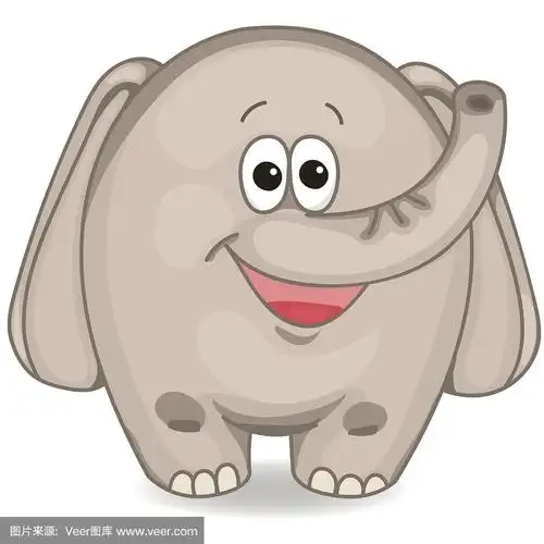 可爱的卡通的大象.矢量图