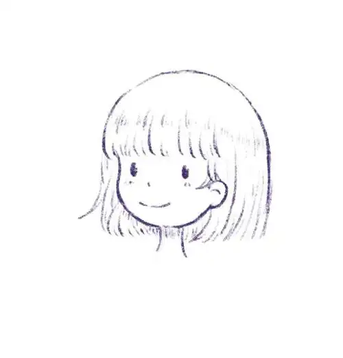 儿童简笔画女孩半侧面头部画法教程