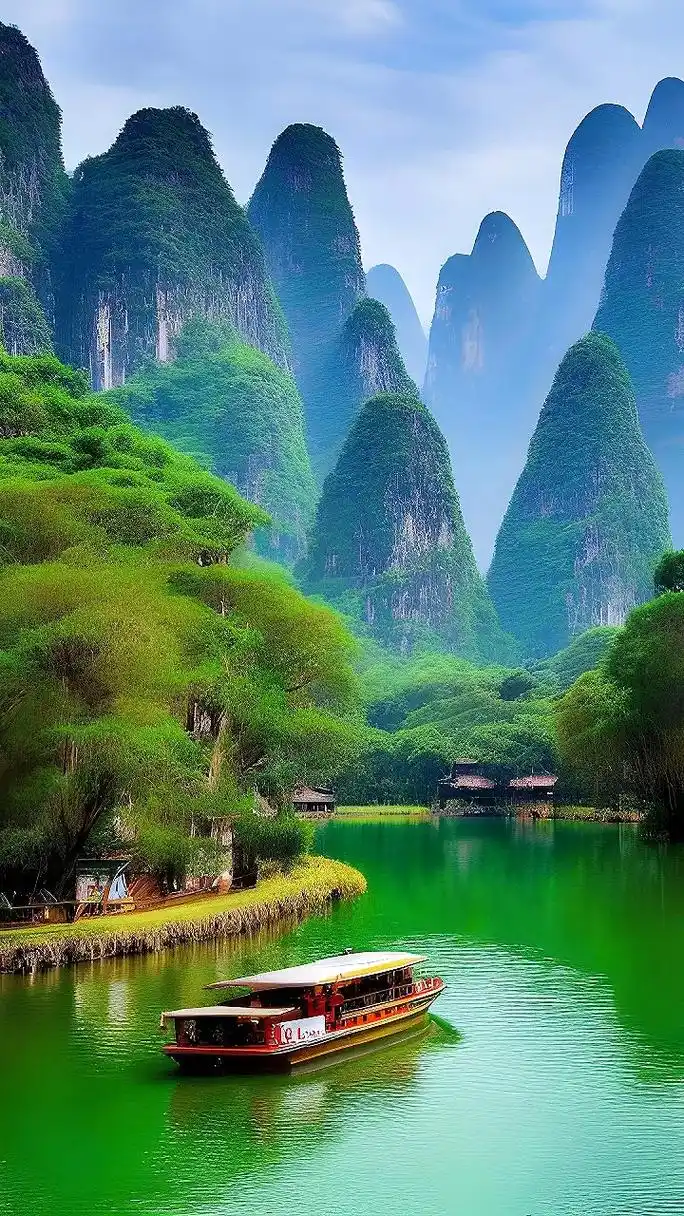 最美桂林山水………高清8k风景壁纸…#ai绘画 #高清8k壁 - 抖音