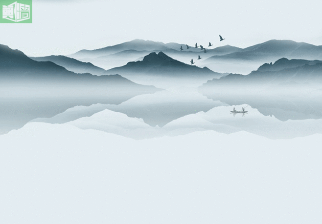 新中式抽象水墨山水画壁纸现代中式卧室背景墙纸意境山水定制壁画淘宝