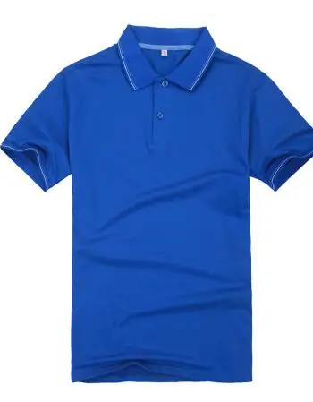 短袖纯棉广告文化polo衫定做工作衣服班服diy翻领t恤印字logo 宝蓝色