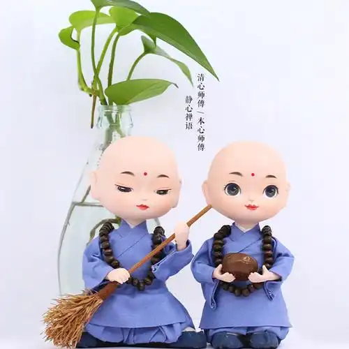 国风手办唐人坊新款绢人q萌可爱小和尚人偶送礼佳品