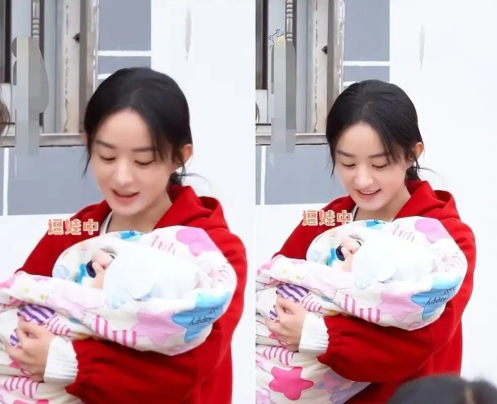 赵丽颖片场逗娃,母爱爆棚登热搜!9个字回应不争孩子抚养权原因