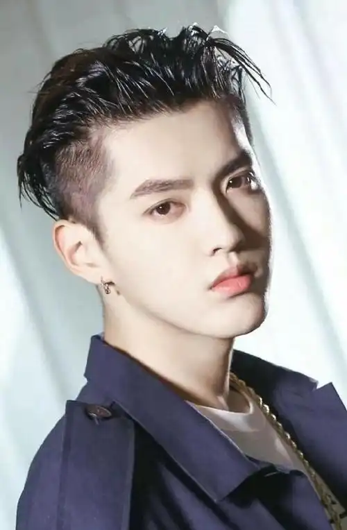 吴亦凡每次梳这种大背头发型,都会给人一种贵公子的即视感,整个人显得