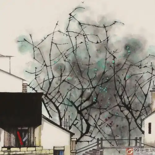 苗雨 四尺斗方《江南水乡》 辽宁工美教授 师从吴冠中 - 写意山水画