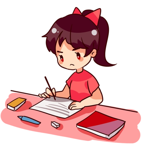 学习写作业矢量图卡通学习装饰图素材努力学习人物插画卡通学习人物