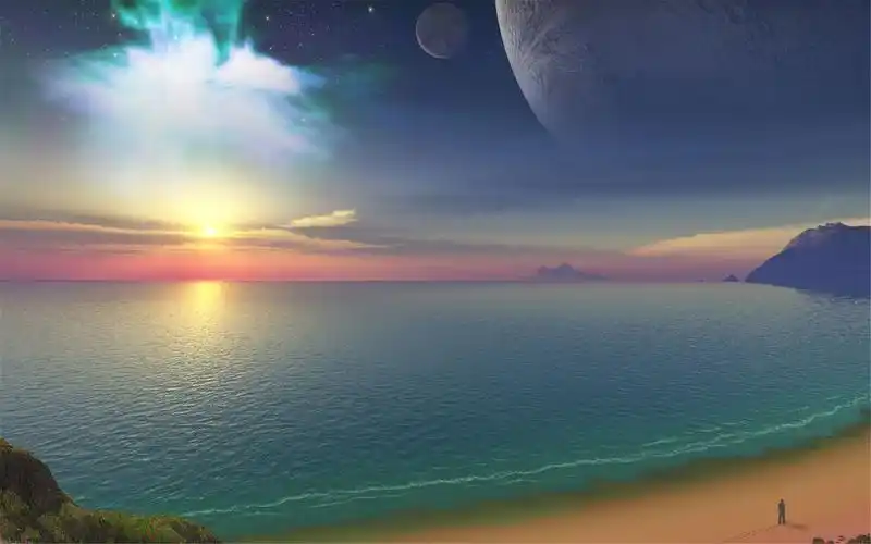 月球星空背景创意摄影唯美高清桌面壁纸图片 (二)