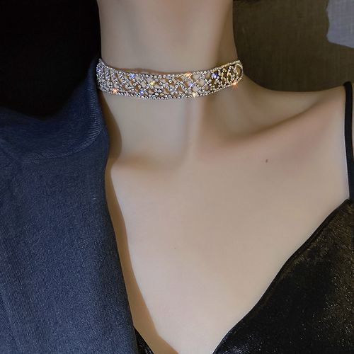 女神闪钻项链轻奢小众2021年新款气质颈链女项圈项链