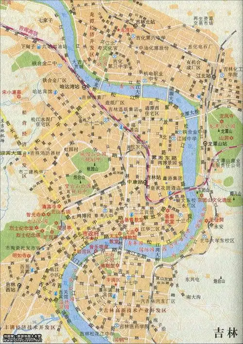 吉林吉林市导游地图