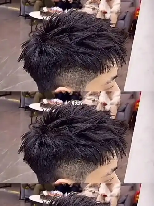 男生摩根碎盖烫型不烫卷清爽干净