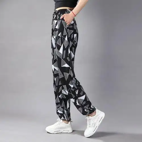 新款束脚哈伦裤夏天裤子薄款女休闲裤萝卜九分宽松显瘦 - 17网