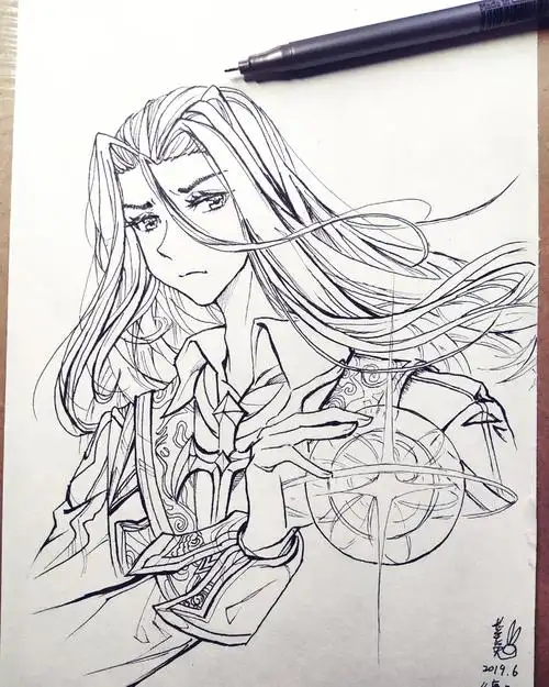 长毛兔关注 斗罗大陆唐三海神唐三斗罗大陆绝世唐门all三手绘线稿临摹