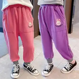 幼儿园卡通卫裤春装2新款女童休闲裤洋气宝宝运动裤3小童宽松裤子