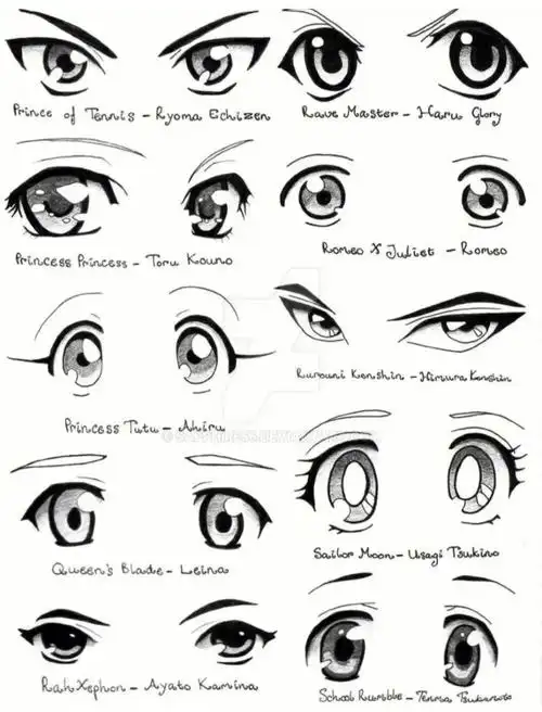 漫画班73百种漫画眼睛线稿素材练习