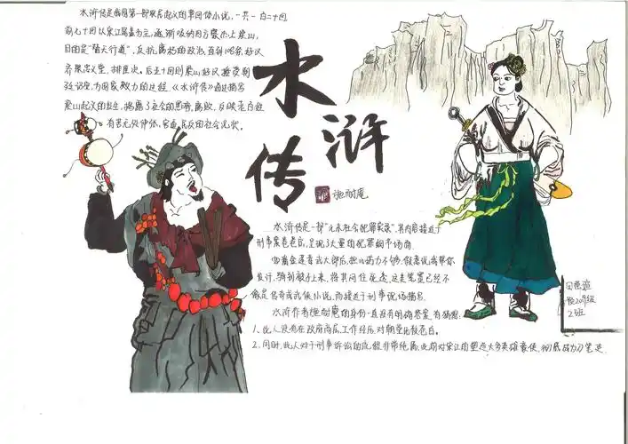 "梁山有义,书自存情" ——初中b部3年级名著阅读手抄报活动