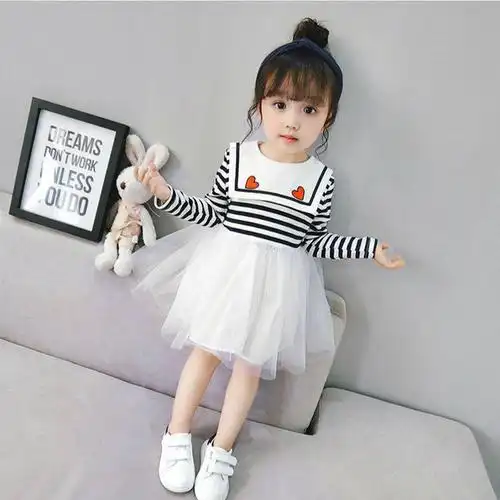 3女童洋气蓬蓬裙子4秋季儿童长袖连衣裙韩版6小童宝宝公主纱裙7岁