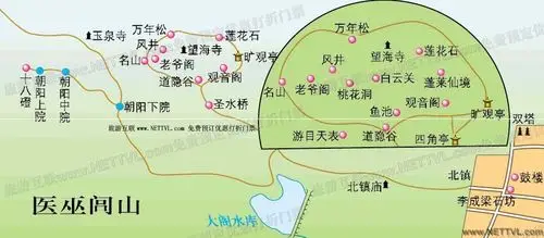 锦州医巫闾山导游地图
