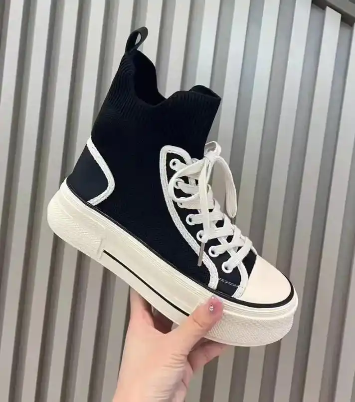 飞织袜子鞋高帮一脚蹬