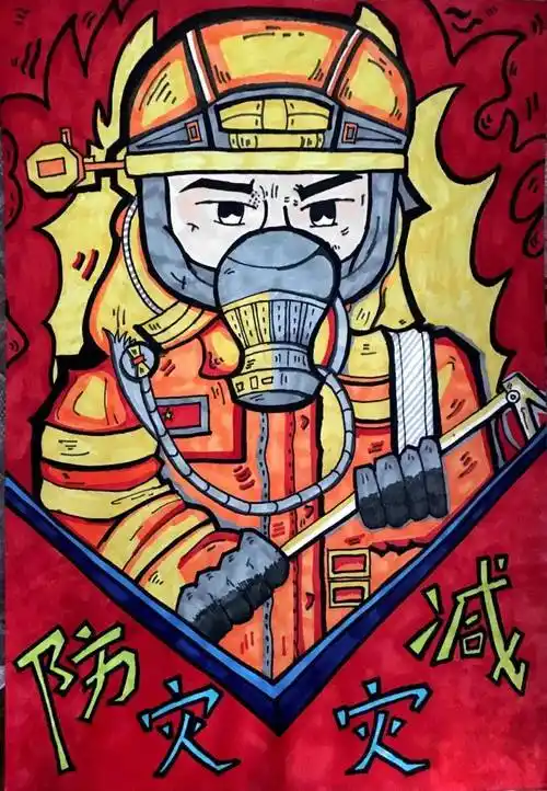 "童心画安全"防灾减灾绘画征集大赛作品展播(五)_画笔_少儿_赵泽睿