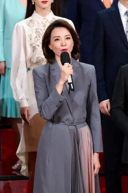 欧洲2021新款董卿陈明星同款灰色西装连衣裙