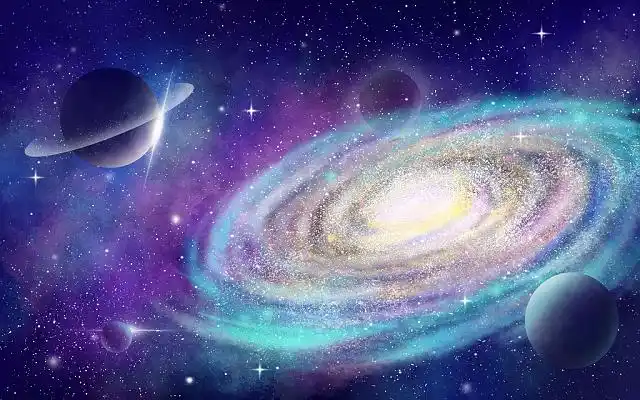 唯美宇宙插画星空星系银河背景手绘星球深邃太空梦幻星河